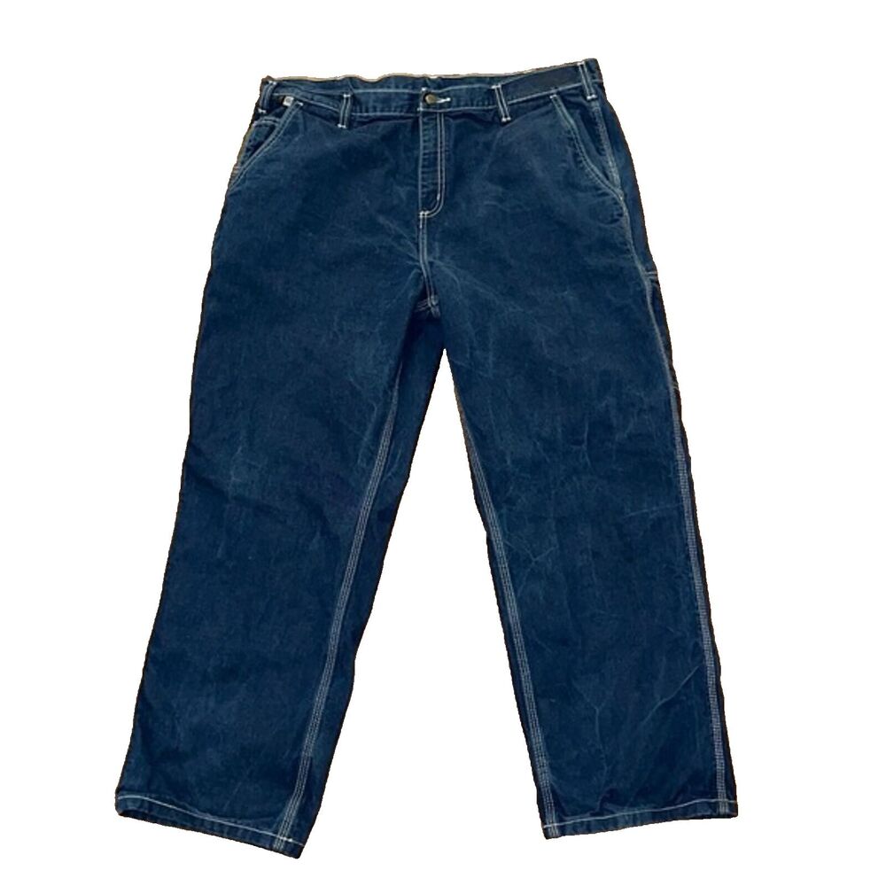 Carhartt Relaxed Fit Flame Resistant Denim Blue Jeans Mens 40 x 30